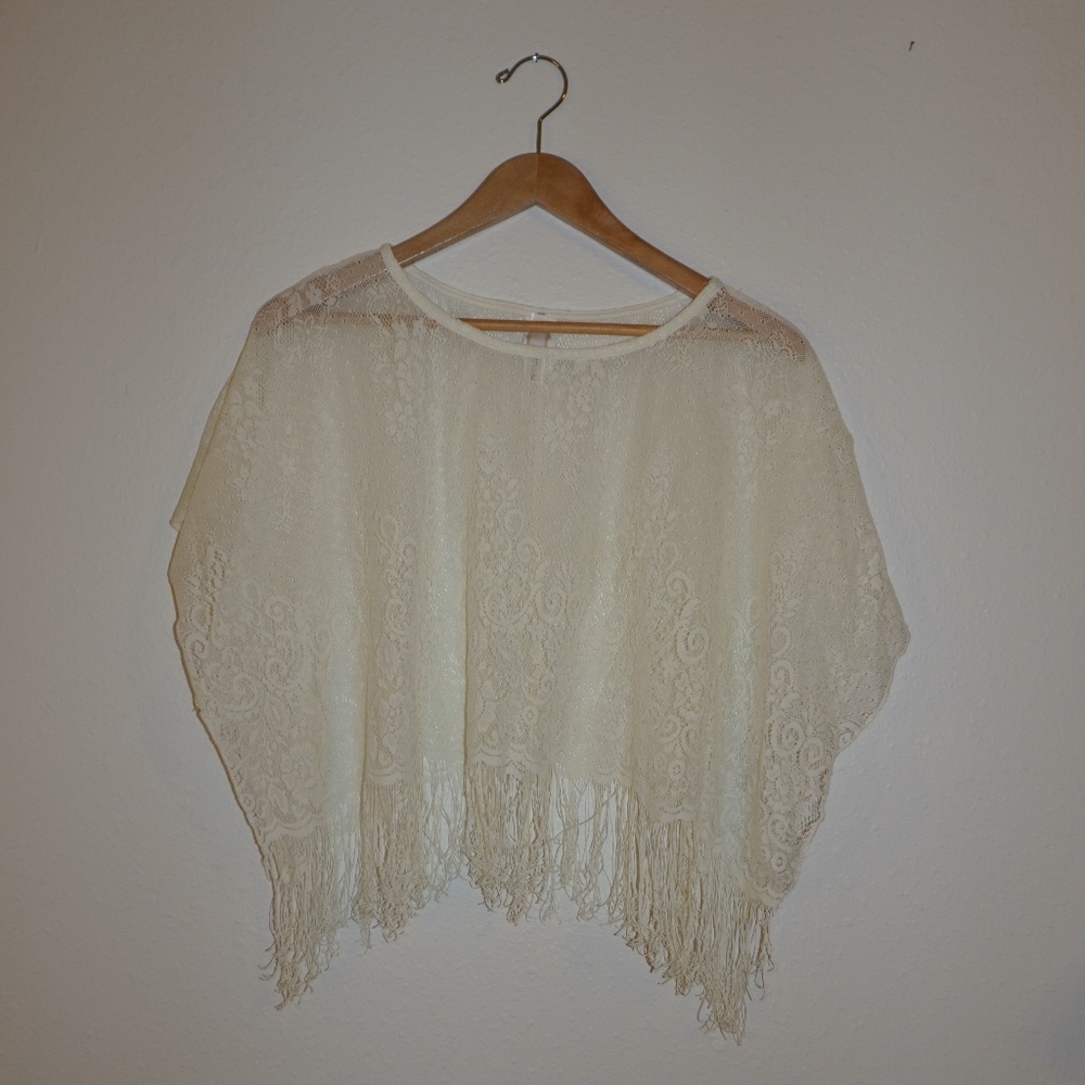 Estam Lace Poncho Off White